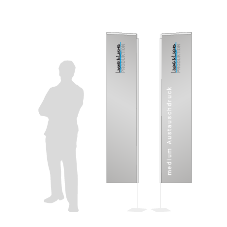 Beachflag Rechteck Austauschdruck | Medium (300 cm) | beidseitig bedruckt
